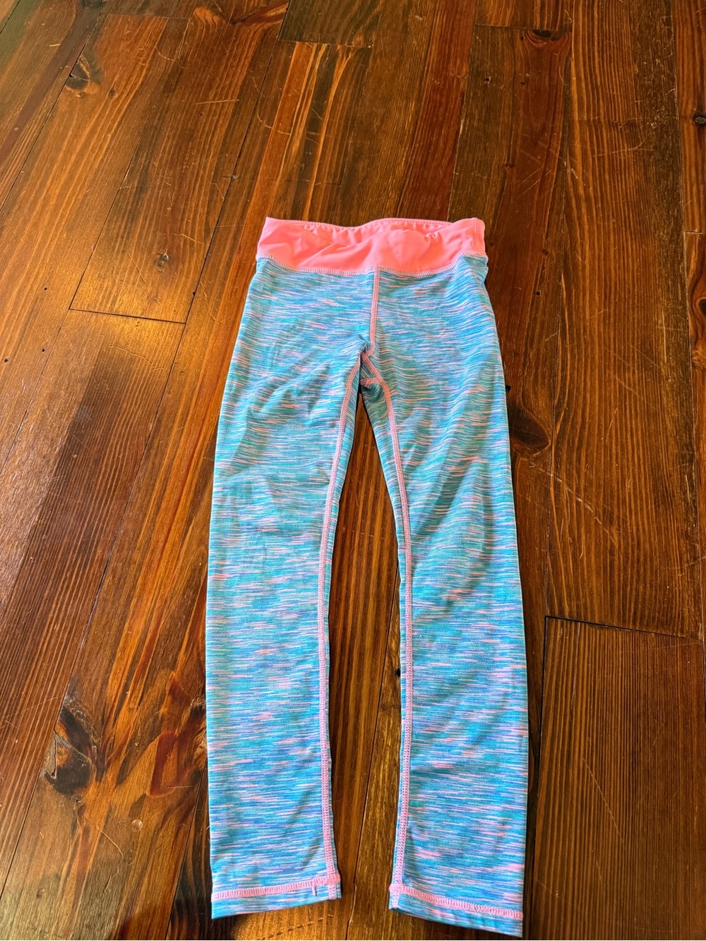 Active Life Girls' Blue Leggings with Pink Waistband